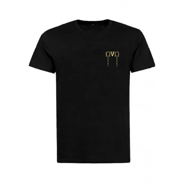 OVO Col Rond Omega Heart Gold Logo Black T-Shirt