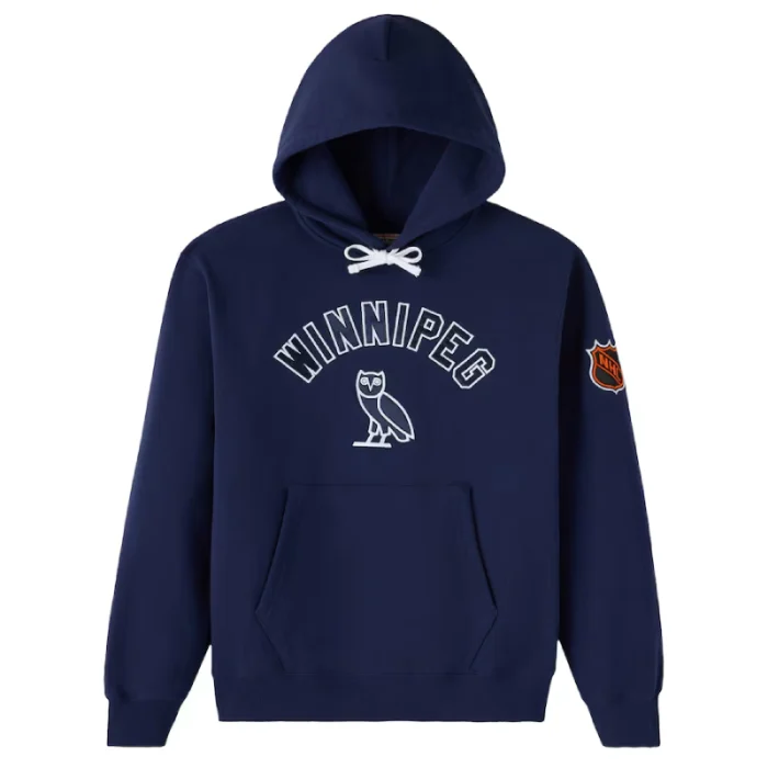 OVO Navy Winnipeg Jets Pullover Hoodie