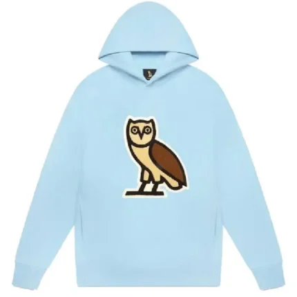 Ovo Light Blue Chenille Bubble Owl Hoodie