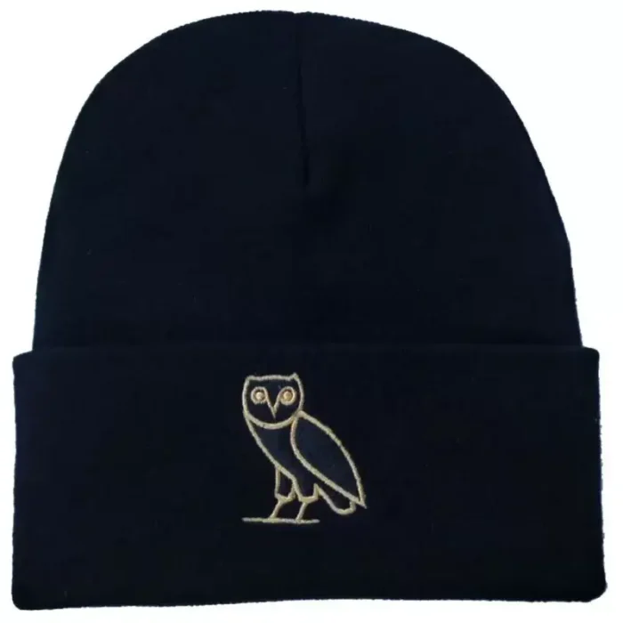Ovo Black Classic Owl Beanie