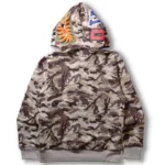 Ovo x Bape Woodland Camo Shark Reversible Brown Hoodie-back