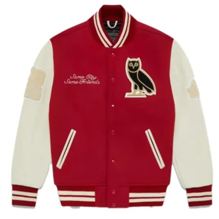 Ovo Collegiate Red Varsity Jacket