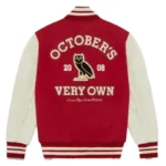Ovo Collegiate Red Varsity Jacket-back