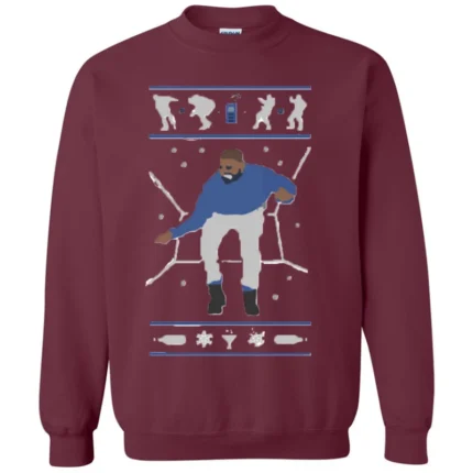 Ovo Hotline Bling Ugly Drake Crewneck Maroon Sweater