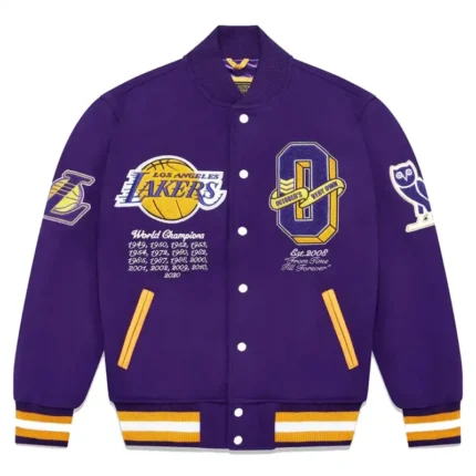 Ovo LA Lakers Varsity Purple Jacket