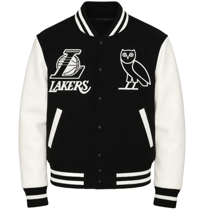 Ovo Lakers Letterman Black and White Jacket