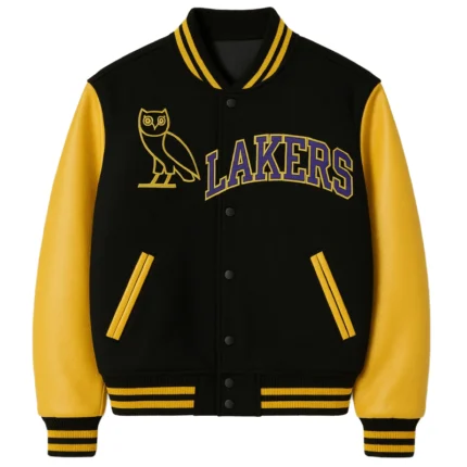 Ovo Lakers Letterman Black and Yellow Jacket