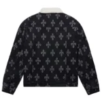 Ovo Monogram Denim Trucker Washed Black Jacket-back