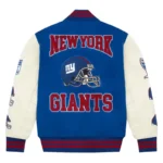 Ovo Ny Gaints Jets Varsity Blue Jacket-back