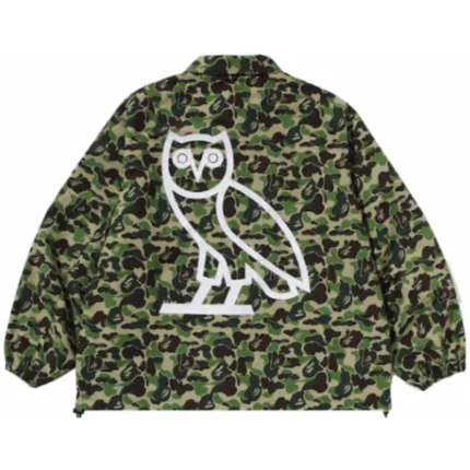 Ovo x Bape ABC Camo Coach Green Jacket-back