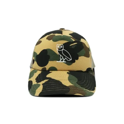 Ovo x Bape Camo Yellow Mesh Cap
