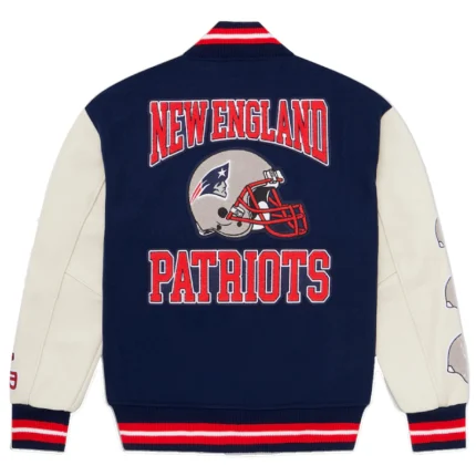 Ovo x NFL New England Patriots Varsity Navy Jacket-back