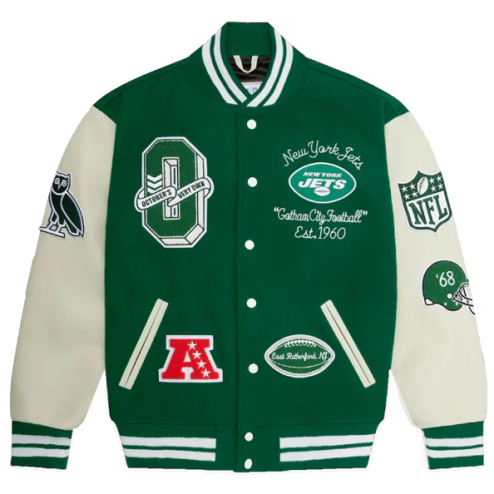 Ovo x NFL New York Varsity Green Jacket