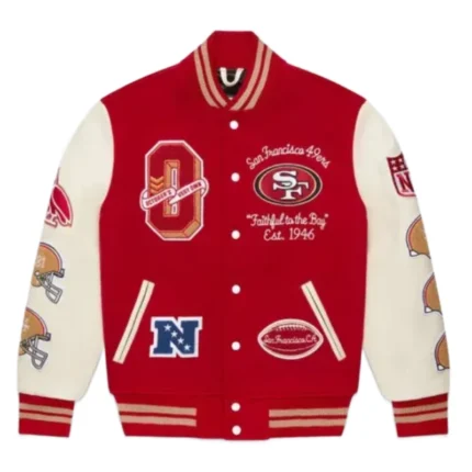 Ovo x NFL San Francisco 49ers Varsity Red Jacket
