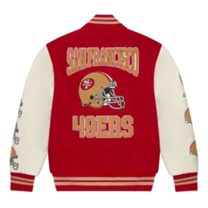 Ovo x NFL San Francisco 49ers Varsity Red Jacket-back