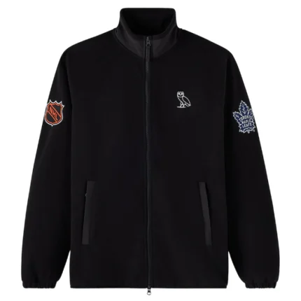 Ovo x NHL Toronto Maple Leafs fleece Full Zip Black Jacket