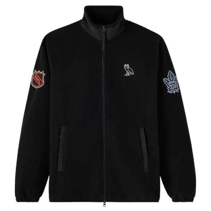Ovo x NHL Toronto Maple Leafs fleece Full Zip Black Jacket