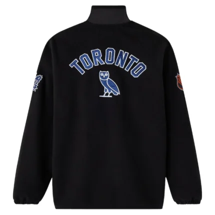 Ovo x NHL Toronto Maple Leafs fleece Full Zip Black Jacket-back