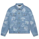Ovo x Nba Team Icons Denim Washed Indigo Jacket