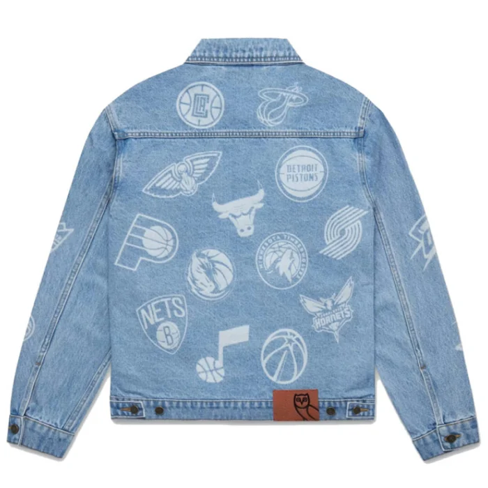 Ovo x Nba Team Icons Denim Washed Indigo Jacket back