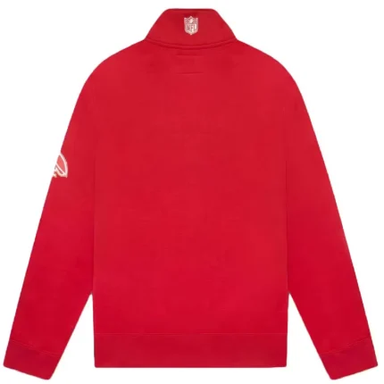 Ovo x Nfl San Francisco 49ers Half Zip Mock Neck Red Sweater-back