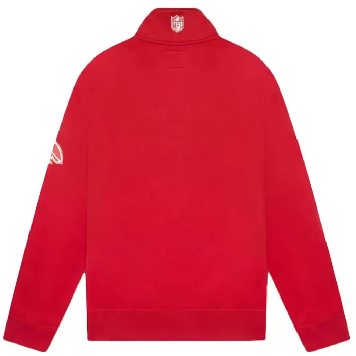 Ovo x Nfl San Francisco 49ers Half Zip Mock Neck Red Sweater-back
