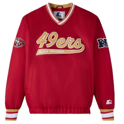 Ovo x Nfl San Francisco 49ers V Neck Red Sweater