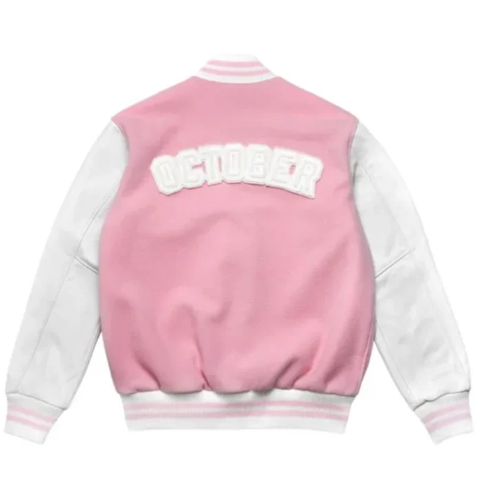 Ovo x Root Valentine Varsity Pink Jacket back
