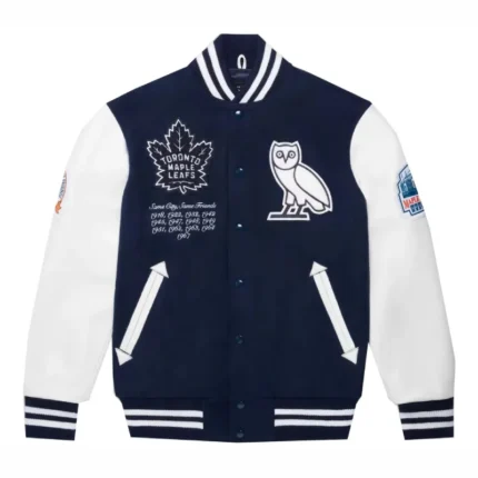 Ovo x Toronto Maple Leafs Varsity Blue Jacket